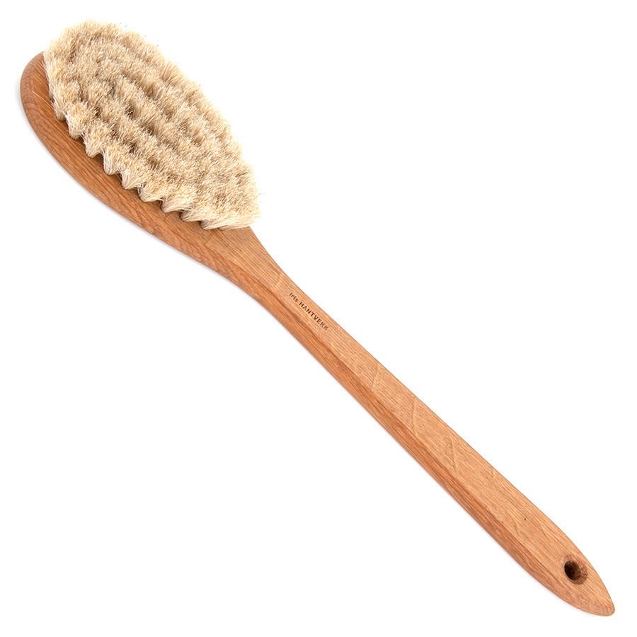 Iris Hantverk Bath Brush with Long Handle, Oak Wood and Horse Hair Bath Brush Iris Hantverk 