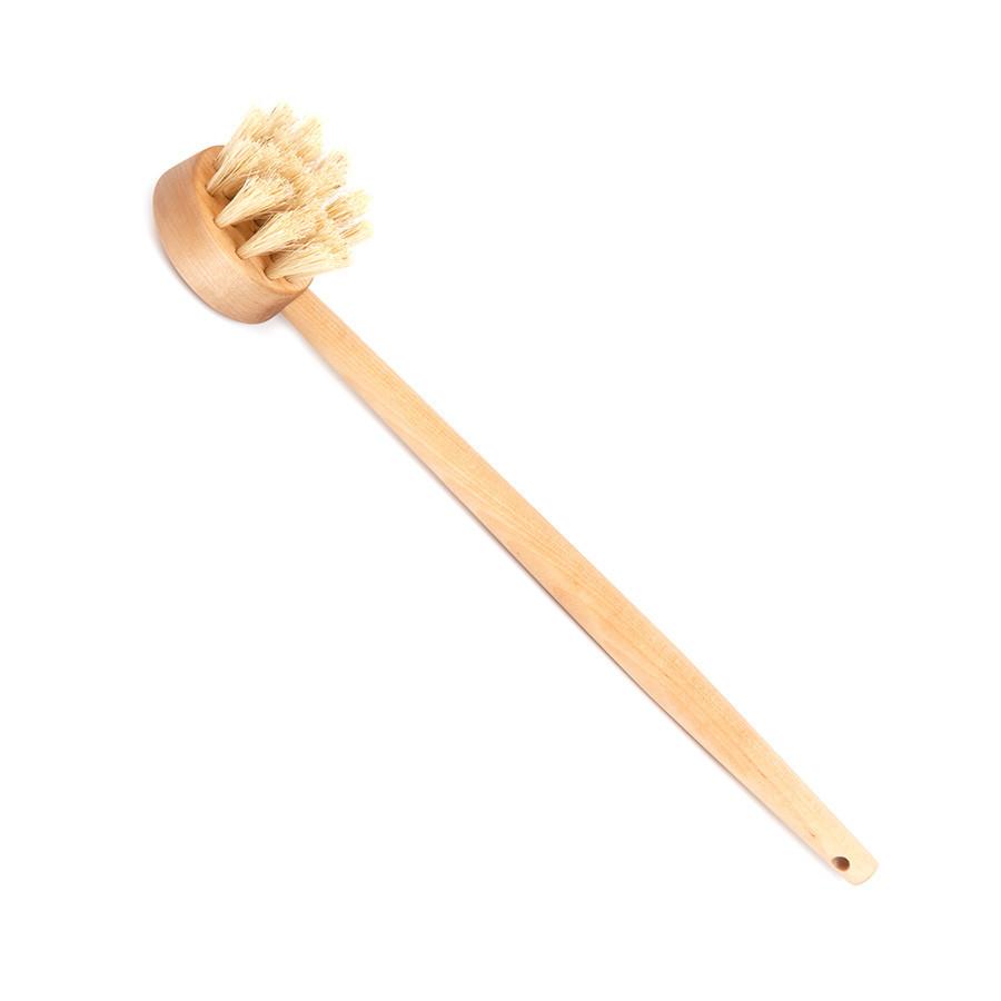 Iris Hantverk Small Bath Brush Puck with Medium Length Handle, Birch Wood, Horse Hair and Tampico Fiber Bath Brush Iris Hantverk 