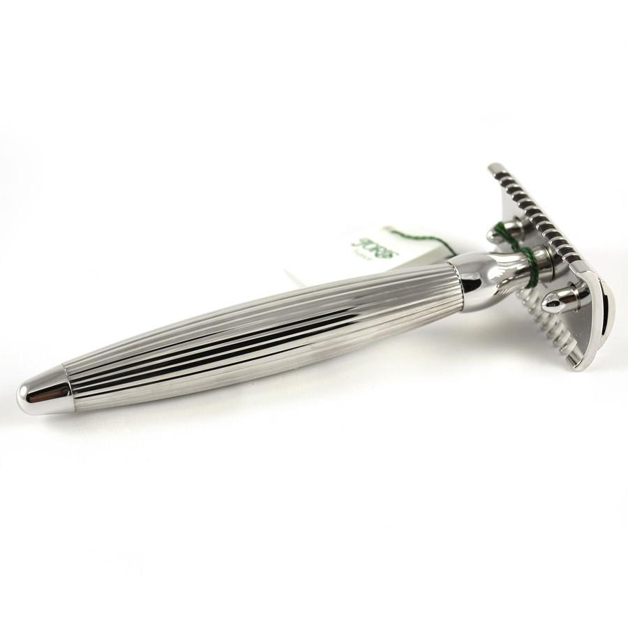 Joris Palladium Plated Classic Open Comb Double-Edge Safety Razor, Lined Handle Double Edge Safety Razor Plisson - Joris 