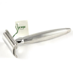 Joris Palladium Plated Classic Open Comb Double-Edge Safety Razor, Lined Handle Double Edge Safety Razor Plisson - Joris 