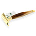 Joris 24k Gold Plated Open Comb Double Edge Safety Razor, Genuine Horn Handle Double Edge Safety Razor Plisson - Joris 