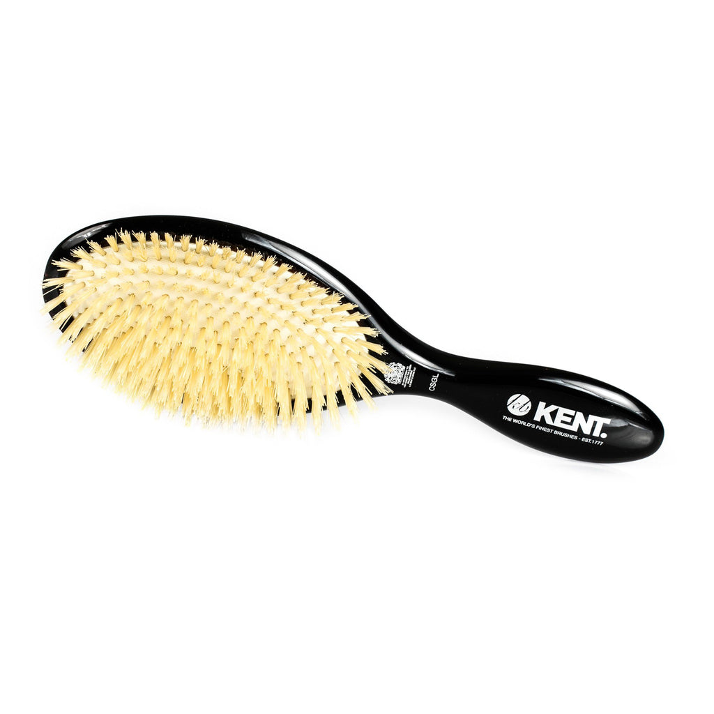 Kent CSGL Large Pure Soft White Bristle Brush, Cushion Base Hair Brush Kent 