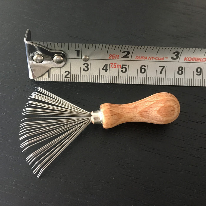 Brush and Comb Cleaner with Metal Bristles and Wooden Handle - Made in Germany Hair Brush Fendrihan 