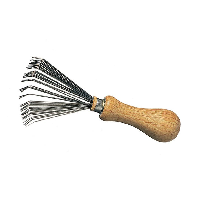 Brush and Comb Cleaner with Metal Bristles and Wooden Handle - Made in Germany Hair Brush Fendrihan 