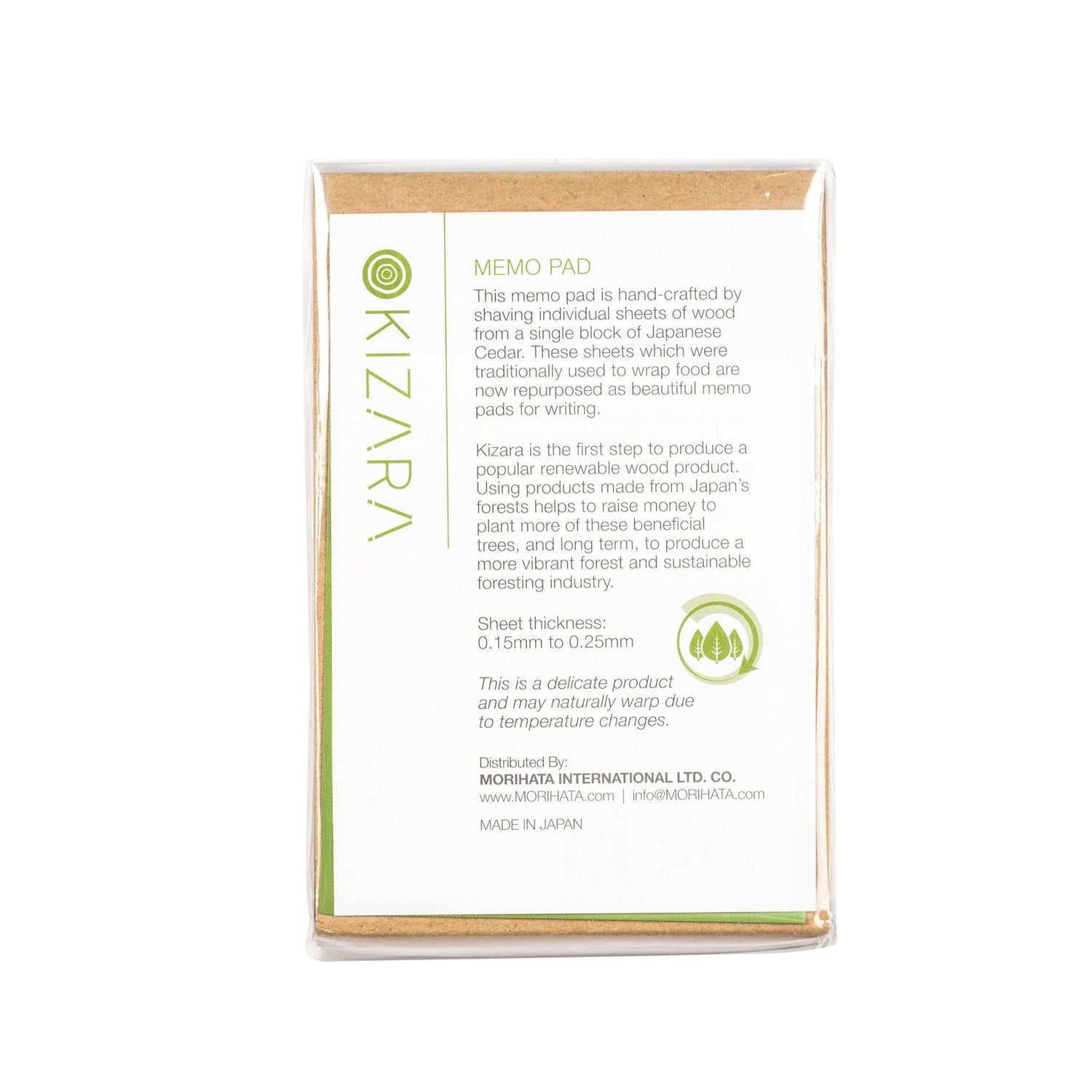 Kizara Wood Sheet Memo Pad Wood Sheet Memo Pad Japanese Exclusives 