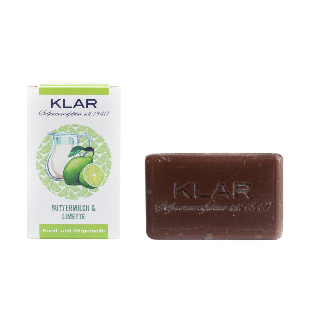 Klar's Classic Hand Size Soap, Palm Oil-Free Aftershave Balm Klar Seifen Buttermilk & Lime 