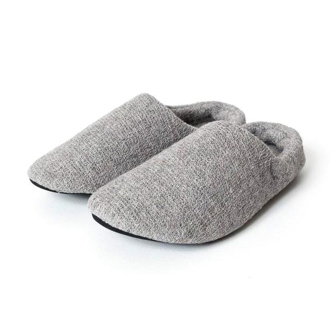 Lana Room Shoes, Grey Spa Slippers Japanese Exclusives 
