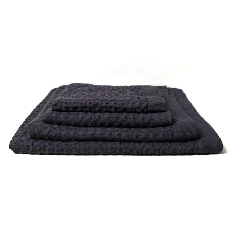 Kontex Lattice Linen Towel, Charcoal Towel Japanese Exclusives 
