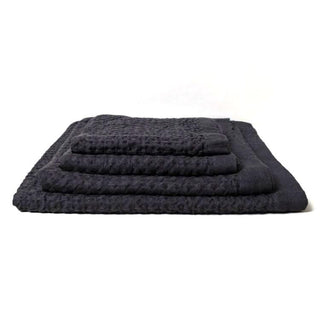 Kontex Lattice Linen Towel, Charcoal Towel Japanese Exclusives 
