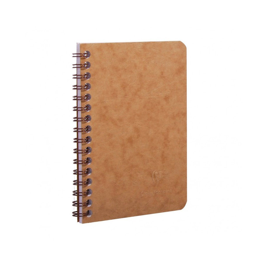 Clairefontaine 9 x 14 Age Bag Essentials Wire Bound Notebook, Lined Notebook Clairefontaine Tan 