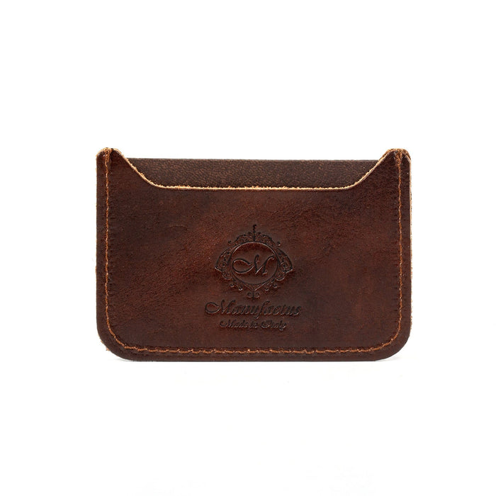 Manufactus Basic Leather Credit Card Holder Leather Wallet Manufactus by Luca Natalizia Dark Brown 