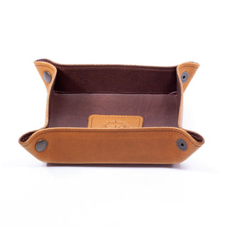 Manufactus Catch All Leather Tray Leather Travel Tray Manufactus by Luca Natalizia Brown 