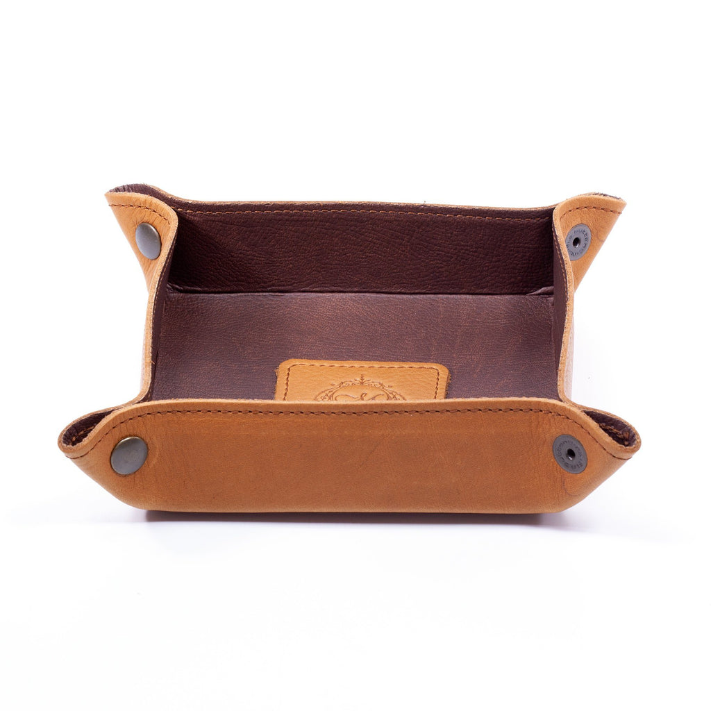 Manufactus Catch All Leather Tray Leather Travel Tray Manufactus by Luca Natalizia Brown 