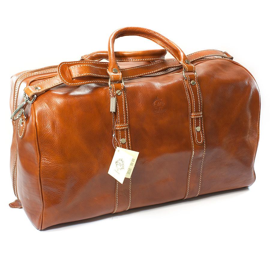 Manufactus Augusto Large-Size Leather Travel Bag, Honey Leather Bag Manufactus by Luca Natalizia 