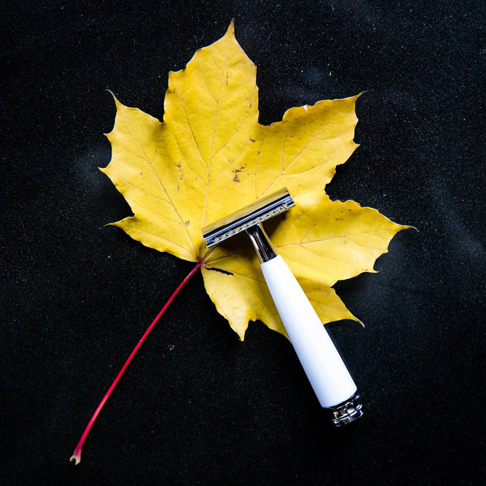 True North Double Edge Safety Razor, White Double Edge Safety Razor Fendrihan 