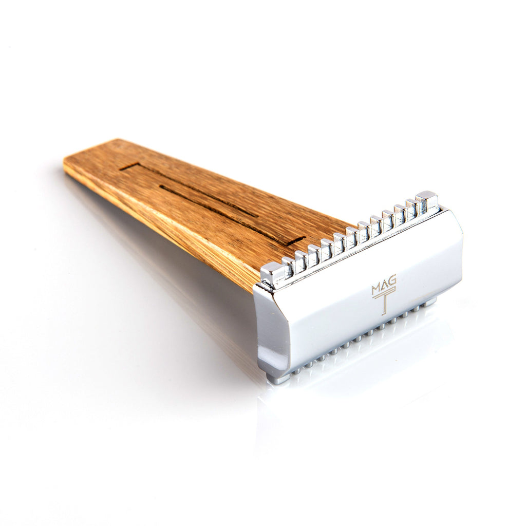 MAG T 'EL Clasico' Open Comb Double Edge Safety Razor, Bamboo Handle ...