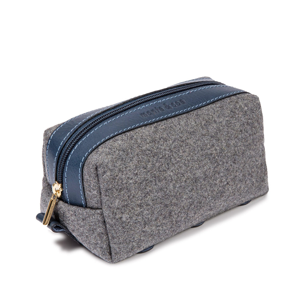 monte & coe Wool Travel Kit Toiletry Bag monte & coe Grey/Navy 