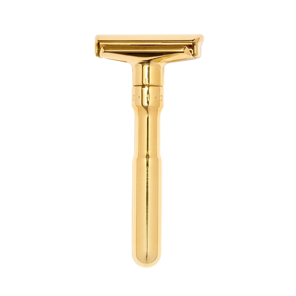 Merkur Futur Adjustable Safety Razor, Gold Plated Finish Double Edge Safety Razor Merkur 