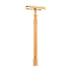 Merkur 24G PVD Coated Extra-Long Handle Double Edge Safety Razor, Rose Gold Double Edge Safety Razor Merkur 