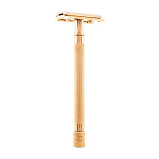 Merkur 24G PVD Coated Extra-Long Handle Double Edge Safety Razor, Rose Gold Double Edge Safety Razor Merkur 