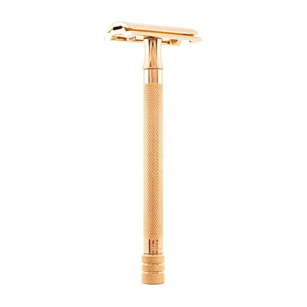 Merkur 24G PVD Coated Extra-Long Handle Double Edge Safety Razor, Rose Gold Double Edge Safety Razor Merkur 
