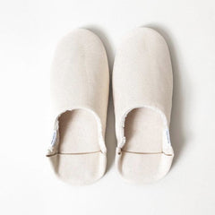 ABE Canvas Home Shoes, Wool-Lined, Natural Spa Slippers Japanese Exclusives 