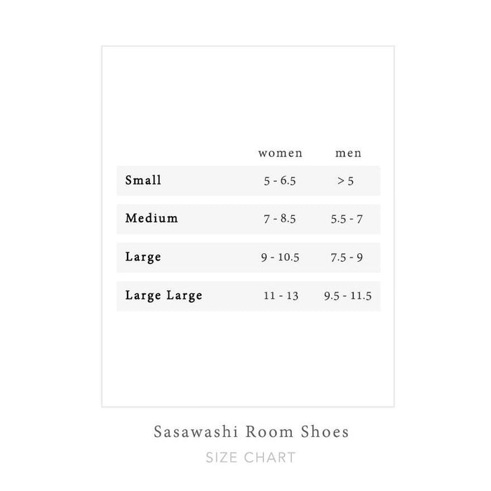 Sasawashi Room Shoes, Grey Spa Slippers Japanese Exclusives 