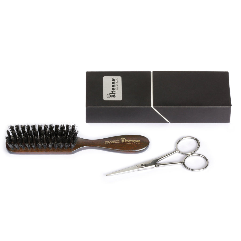 Altesse Moustache & Beard Brush with Scissors Box Set Beard and Moustache Grooming Altesse 