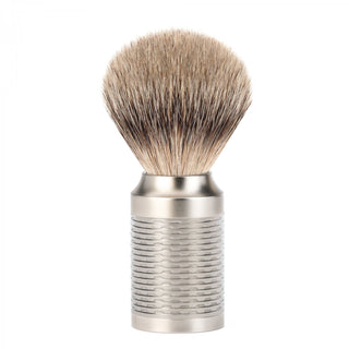 Muhle ROCCA Silvertip Badger Shaving Brush, Stainless Steel Muhle 