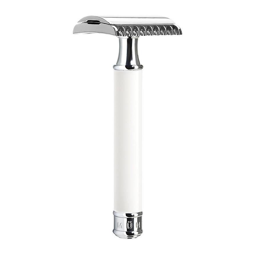 Muhle R102 Tooth Comb Classic Safety Razor, White Handle Double Edge Safety Razor Muhle 