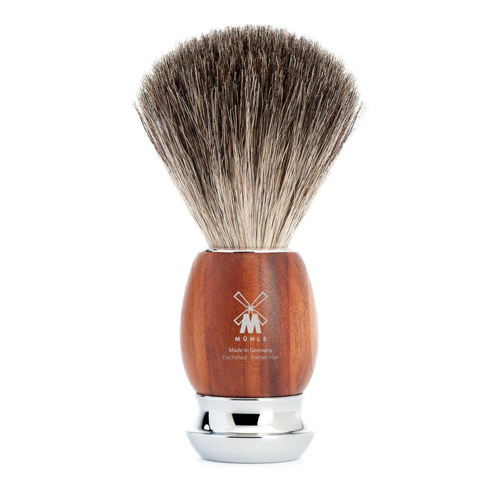Muhle Vivo 4-Piece Shaving Set with Safety Razor and Pure Badger Brush, Plum Wood Shaving Set Muhle 