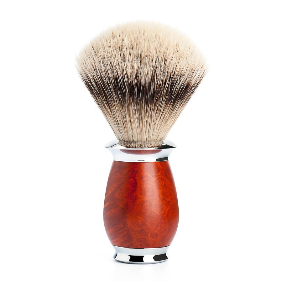 Muhle Purist Silvertip Shaving Brush, Briar Wood Handle Badger Bristles Shaving Brush Discontinued 