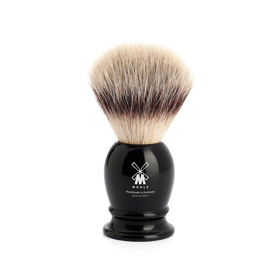 Muhle Silvertip Fibre Small Shaving Brush, Black Handle Synthetic Bristles Shaving Brush Discontinued 