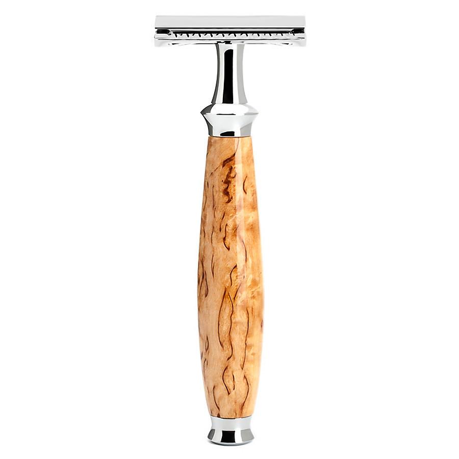 Muhle Purist R55 Double-Edge Classic Safety Razor, Karelian Burl Birch Wood Double Edge Safety Razor Discontinued 