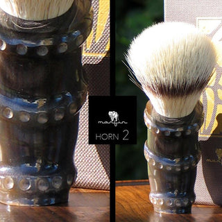 Marfin Handmade Synthetic Silvertip Shaving Brush, Horn Handle Synthetic Bristles Shaving Brush Marfin BAMBHORN 2 
