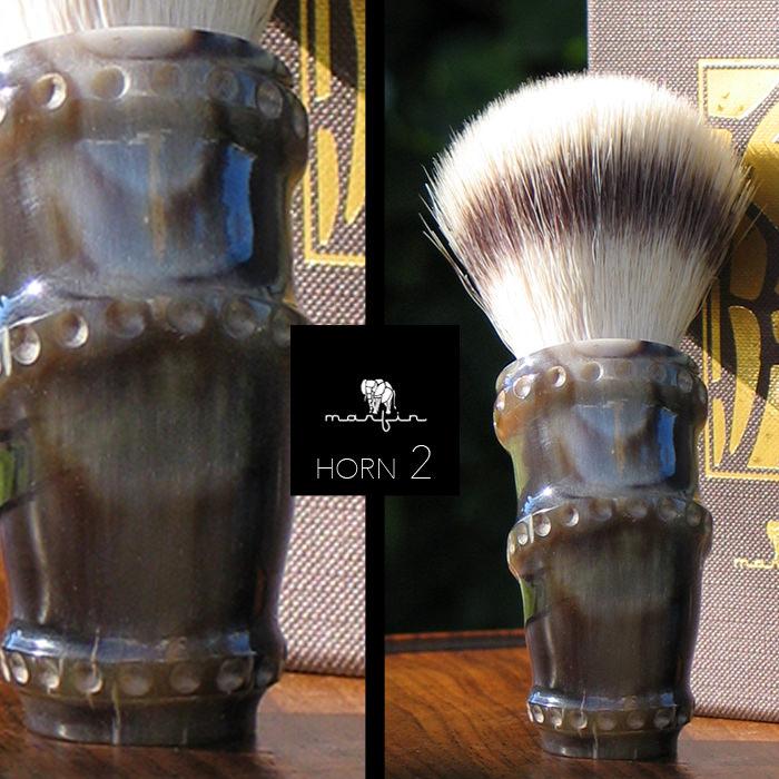 Marfin Handmade Synthetic Silvertip Shaving Brush, Horn Handle Synthetic Bristles Shaving Brush Marfin 