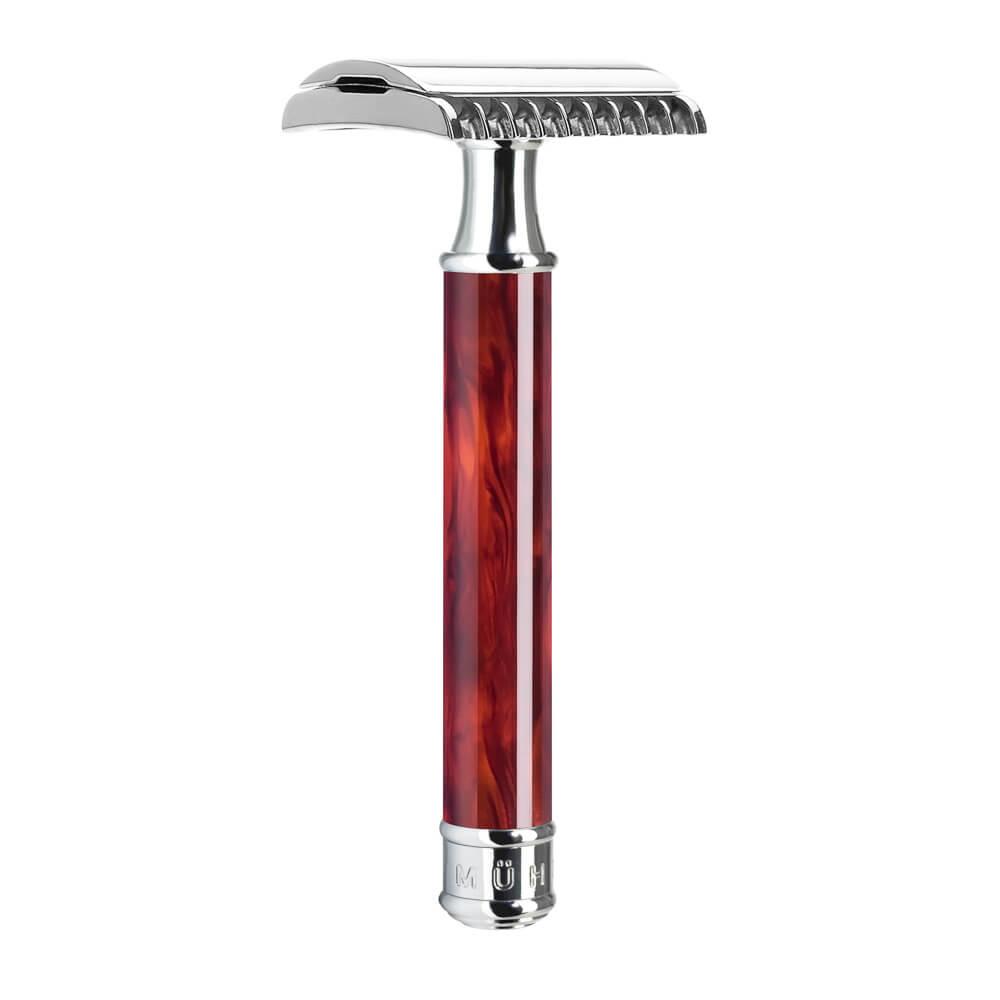 Muhle R103 Open Comb Classic Safety Razor, Faux Tortoise Handle Double Edge Safety Razor Discontinued 