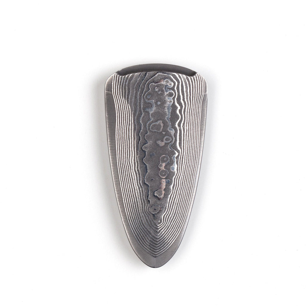Hikari Arrowhead Damascus Steel Cut Money Clip Leather Wallet Discontinued 