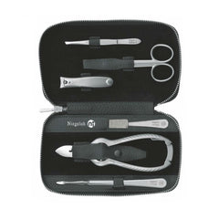 Niegeloh Solingen Imantado L 6-Piece TopInox Pedicure Set, Black Leather Case Manicure Set Niegeloh Solingen 