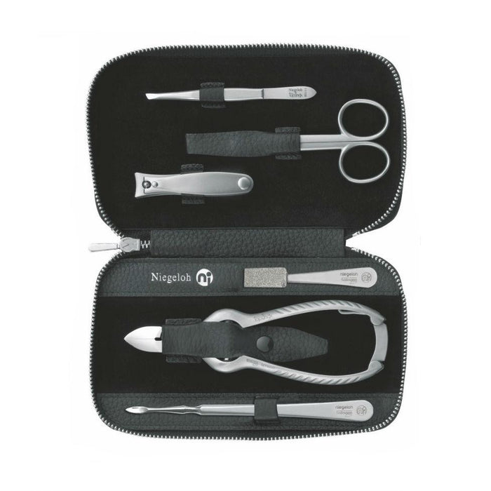 Niegeloh Solingen Imantado L 6-Piece TopInox Pedicure Set, Black Leather Case Manicure Set Niegeloh Solingen 