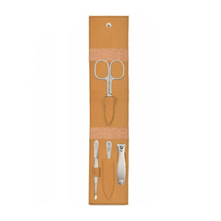 Niegeloh Solingen Havanna S 4-Piece TopInox Manicure Set, Caramel Leather Case Manicure Set Niegeloh Solingen 