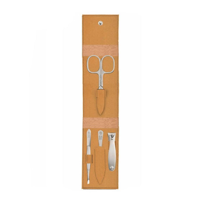 Niegeloh Solingen Havanna S 4-Piece TopInox Manicure Set, Caramel Leather Case Manicure Set Niegeloh Solingen 
