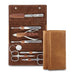 Nippes Solingen 7-Piece Manicure Set, Brown Leather Snap Case Manicure Set Nippes Solingen 