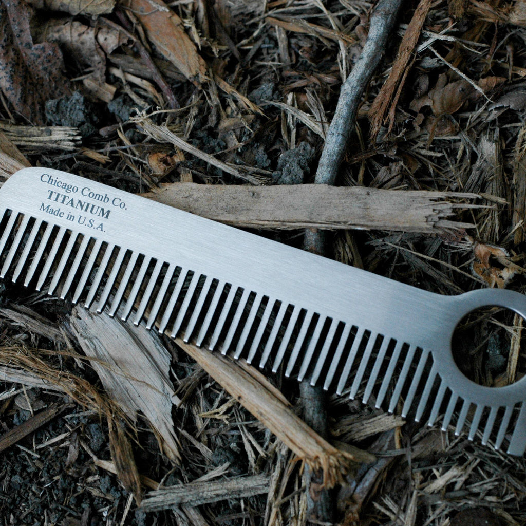 Chicago Comb Co. Model No. 1 Titanium Medium-Fine Tooth Comb Comb Chicago Comb Co 