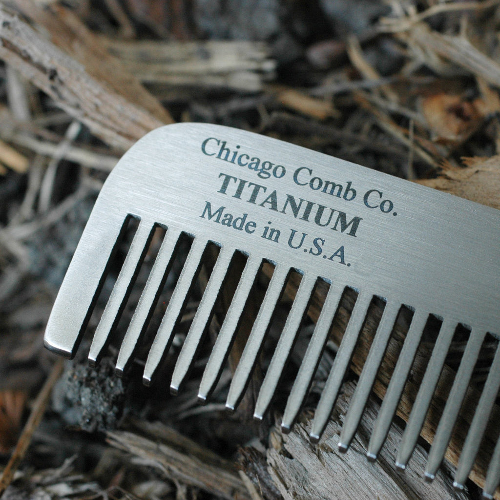 Chicago Comb Co. Model No. 1 Titanium Medium-Fine Tooth Comb Comb Chicago Comb Co 