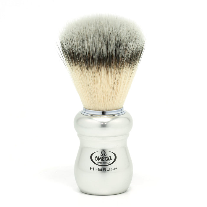 Omega 'Ergal' HI-BRUSH 6652 Synthetic Fiber Shaving Brush, Aluminum Handle Shaving Brushes Omega 
