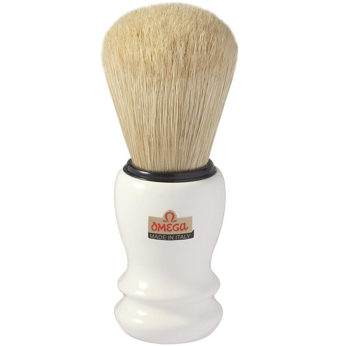 Omega 10108 Boar Bristle Shaving Brush Boar Bristles Shaving Brush Omega White 