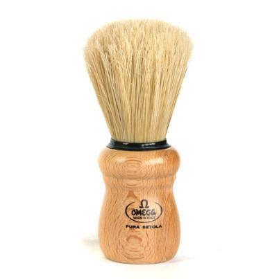 Omega Boar Bristle Shaving Brush, Beech Wood Handle Boar Bristles Shaving Brush Omega 