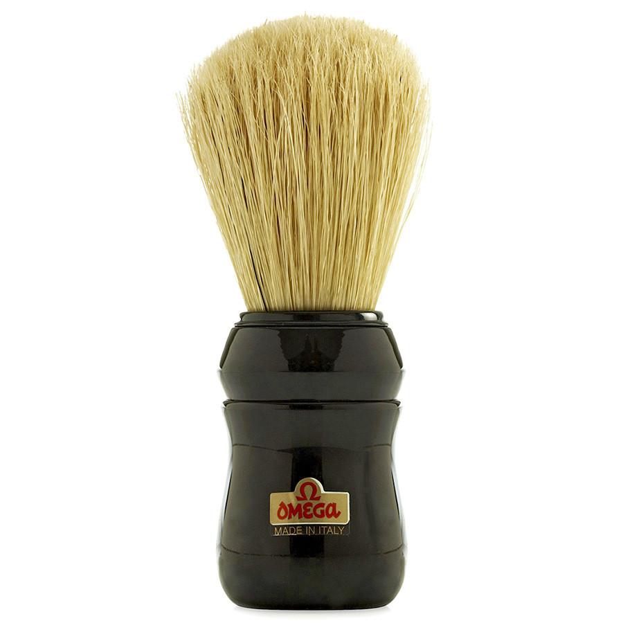 Omega 49 Professional Boar Bristle Shaving Brush, Black Handle Boar Bristles Shaving Brush Omega 