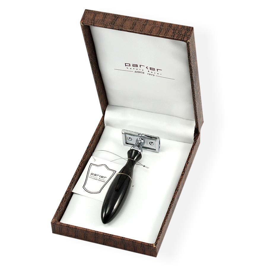 Parker 12R Double-Edge Razor with Genuine Buffalo Horn Handle Double Edge Safety Razor Parker Razors 